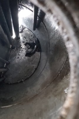 so sahen die Reststücke im Behälter aus